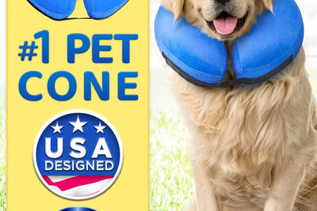 Inflatable Dog Cone (Medium), after Surgery Anti-Bite Lick Wound Soft & Comfortable Protective Collar for Cats & Dogs by