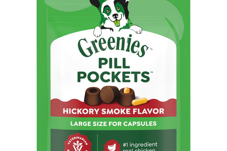 Pill Pockets for Dogs Hickory Smoke Large, Capsule Size Soft Dog Treats, 7.9 Oz (30 Pk)