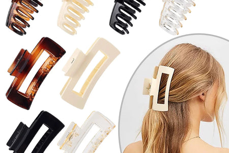 8 Pack Large Hair Claw Clips, Women & Girls Vintage Jaw Clips, Strong Hold Matte Claw Hair Clips for Thick Hair & Thin Hair (4.3 Inch)