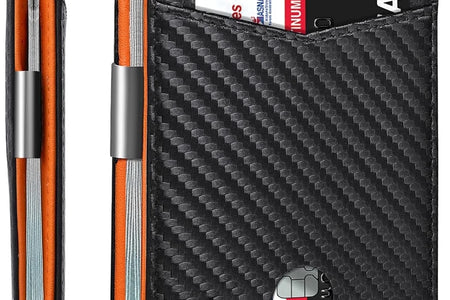 Wallet for Men Slim Genuine Leather Bifold Mens Wallet RFID Blocking Credit Card Holder with Money Clip Holiday Gifts