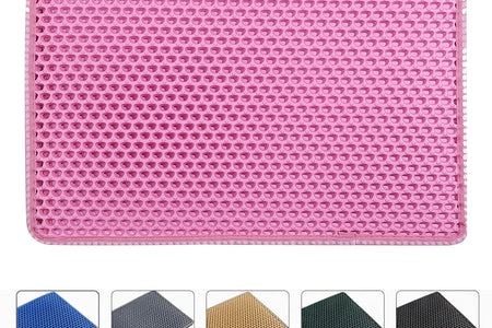 Double Layer anti Tracking Waterproof Cat Litter Trapping Mat Pink