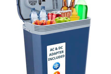 24L Portable Thermoelectric Cooler & Warmer 12V with Handle Blue