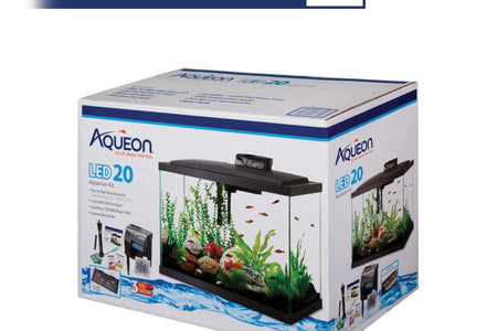 Aquarium Fish Tank Starter Kit with LED Lighting 20 High