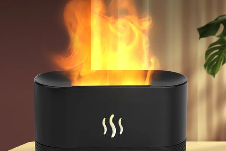 180Ml Flame Air Humidifier Essential Oil Diffuser,  3D USB 7 Color Light Aroma Diffuser for Home, Office, Spa, Gym